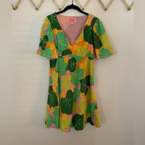 Kate Spade Cucumber Floral Swing Dress Size 8